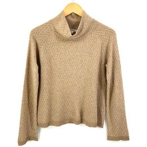 MADEWELL Cinematheque Long Sleeve Size Small Mockneck Sweater Tan Beige Cream M5
